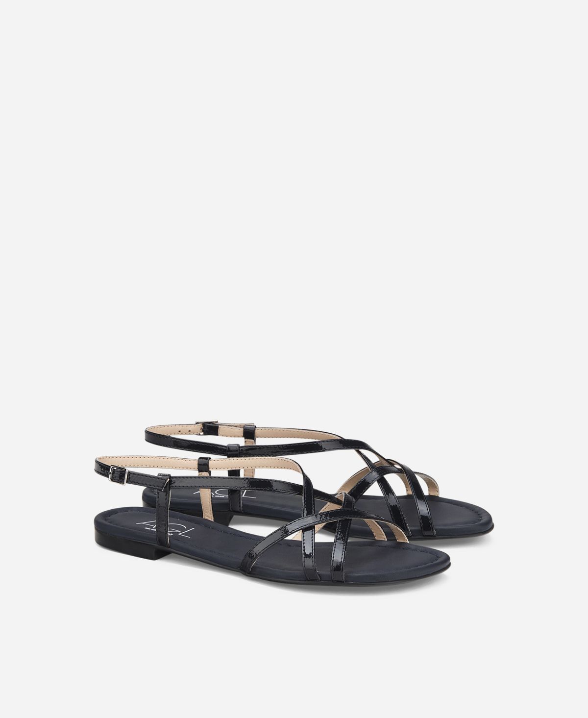 Agl Sandalo in pelle metal Blu notte Summer Straps Nuova