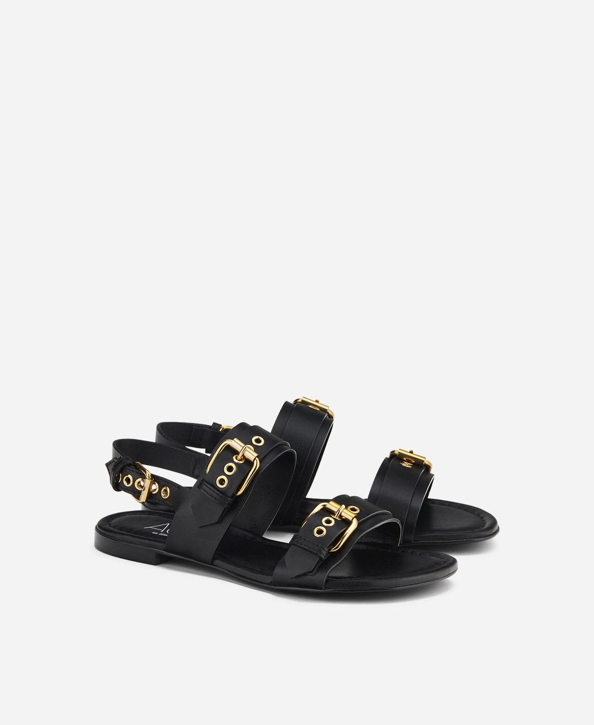 Agl Sandalo con fibbie Nero Summer Multi Buckles Moda