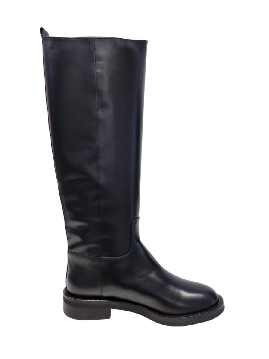 Via Roma 15 Stivale biker pelle nera NO zeppa 4214 - Via Roma 15 Nuovo