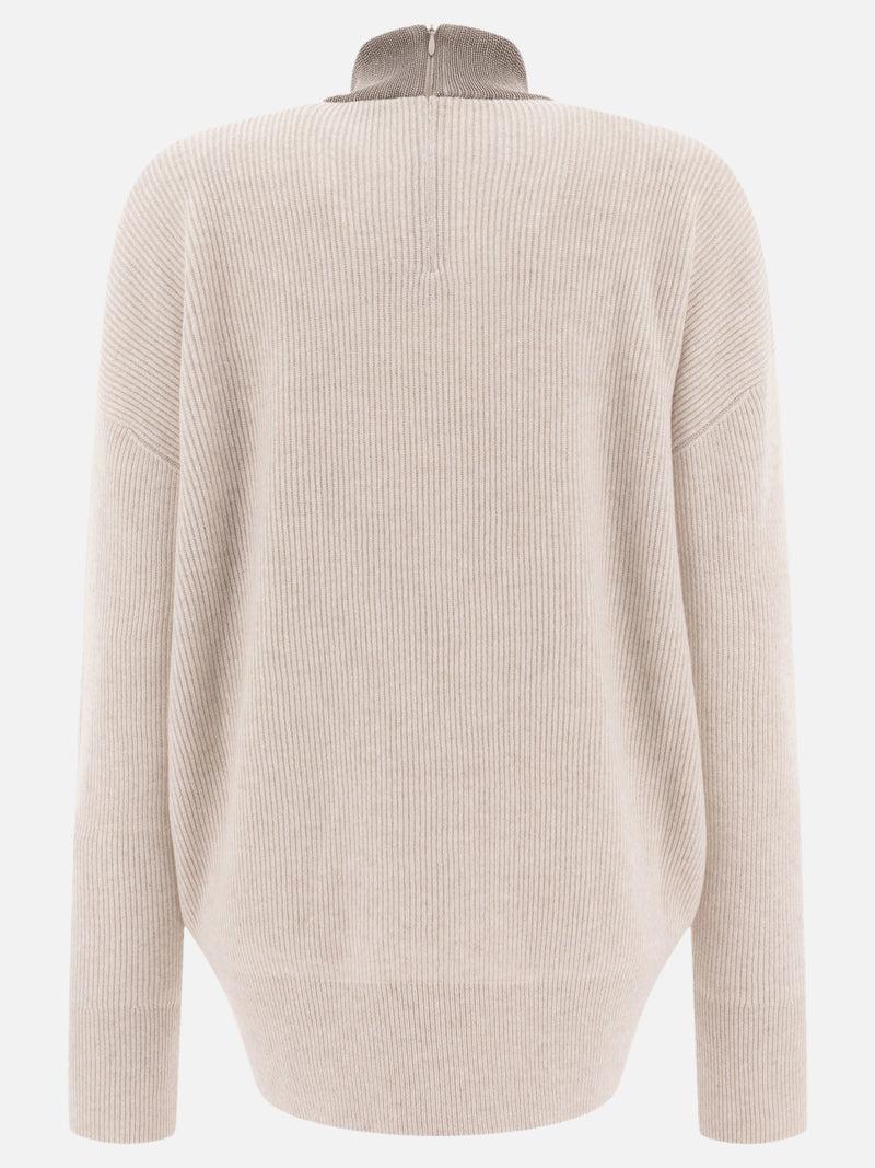 Vietti Brunello Cucinelli Maglione in cashmere con Precious Ribbed Collar Ritorno libero