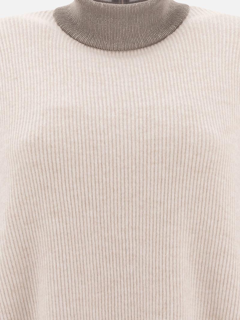 Vietti Brunello Cucinelli Maglione in cashmere con Precious Ribbed Collar Ritorno libero