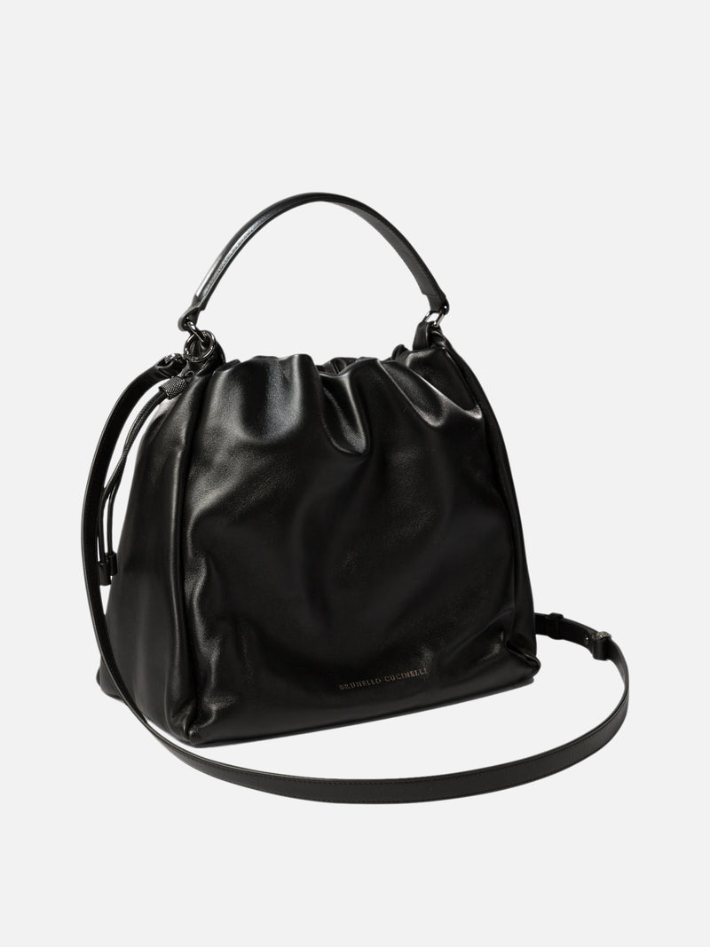 Vietti Brunello Cucinelli Borsa bucket in pelle Soft con monile Black Friday Prezzi
