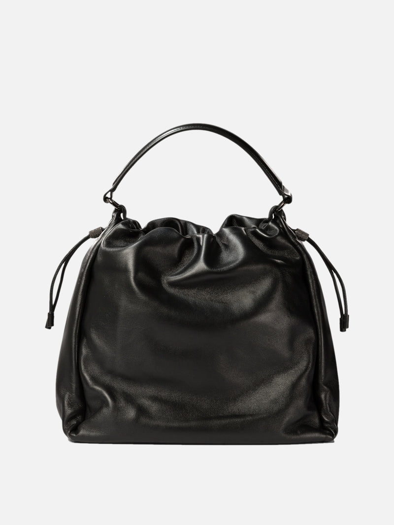 Vietti Brunello Cucinelli Borsa bucket in pelle Soft con monile Black Friday Prezzi