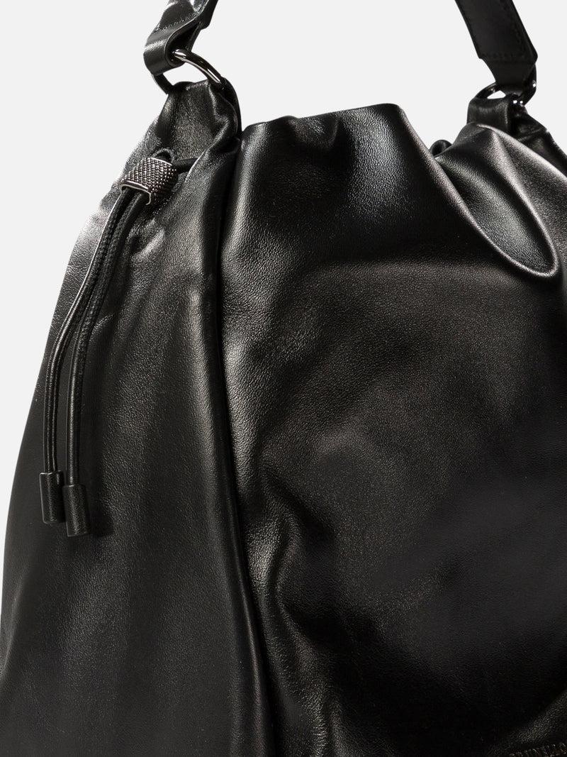 Vietti Brunello Cucinelli Borsa bucket in pelle Soft con monile Black Friday Prezzi