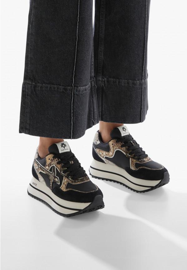 W6yz Sneakers in tessuto tecnico e suede Nero -DEVA W Italy
