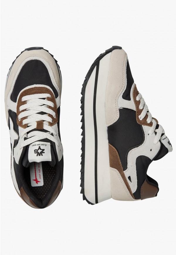 W6yz Sneakers in tessuto tecnico e suede Beige-Nero -DEVA W Italia