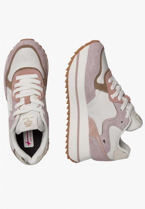 W6yz Sneakers in suede e tessuto tecnico Bianco-Rosa -DEVA W 2025