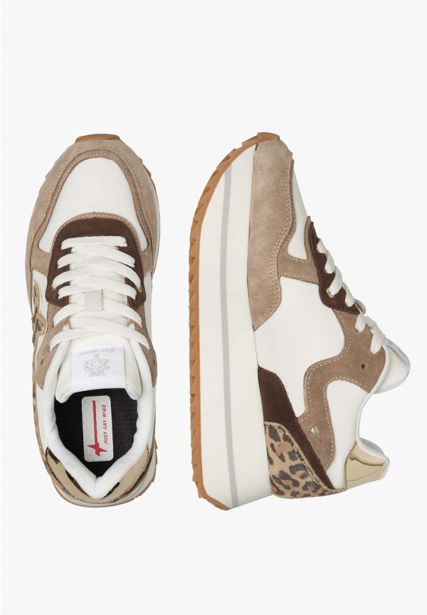 W6yz Sneakers in tessuto tecnico e suede Tortora -DEVA W Vendita