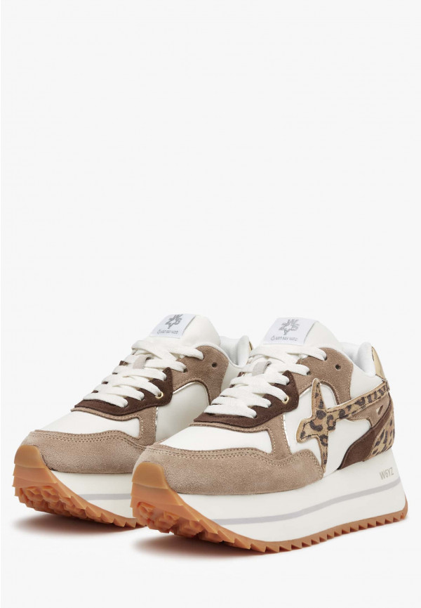 W6yz Sneakers in tessuto tecnico e suede Tortora -DEVA W Vendita