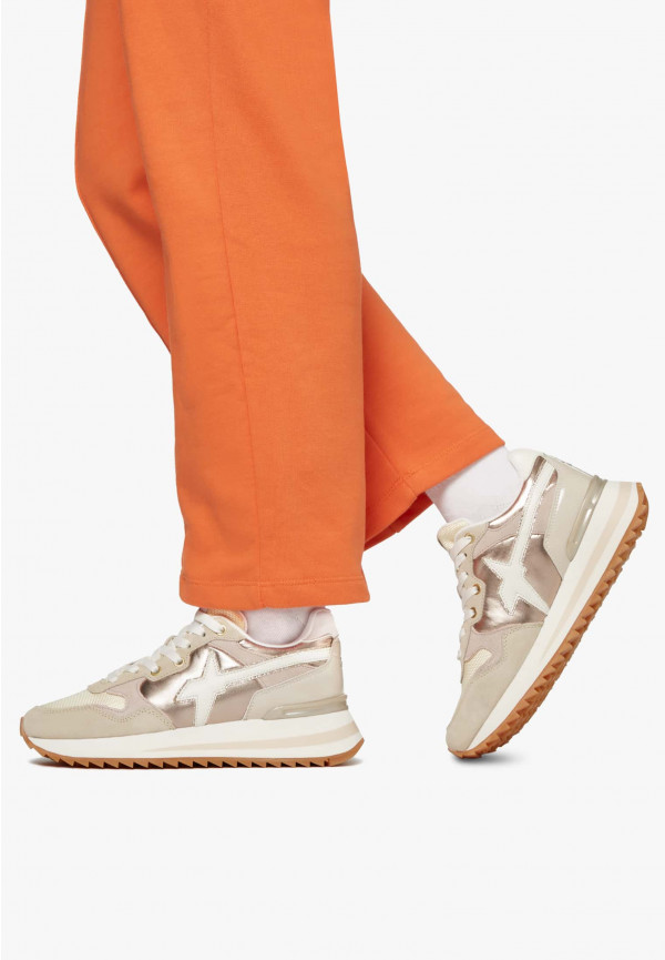 W6yz Sneakers in tessuto tecnico e suede Beige -YAK-W Promozione