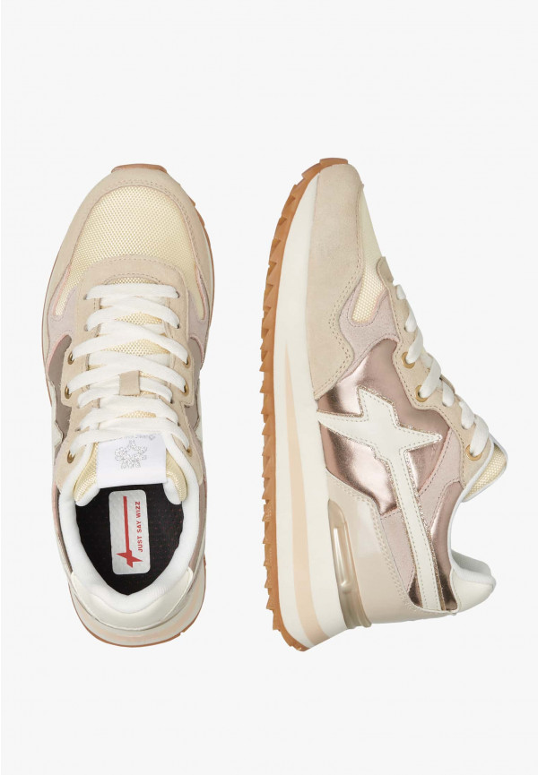 W6yz Sneakers in tessuto tecnico e suede Beige -YAK-W Promozione