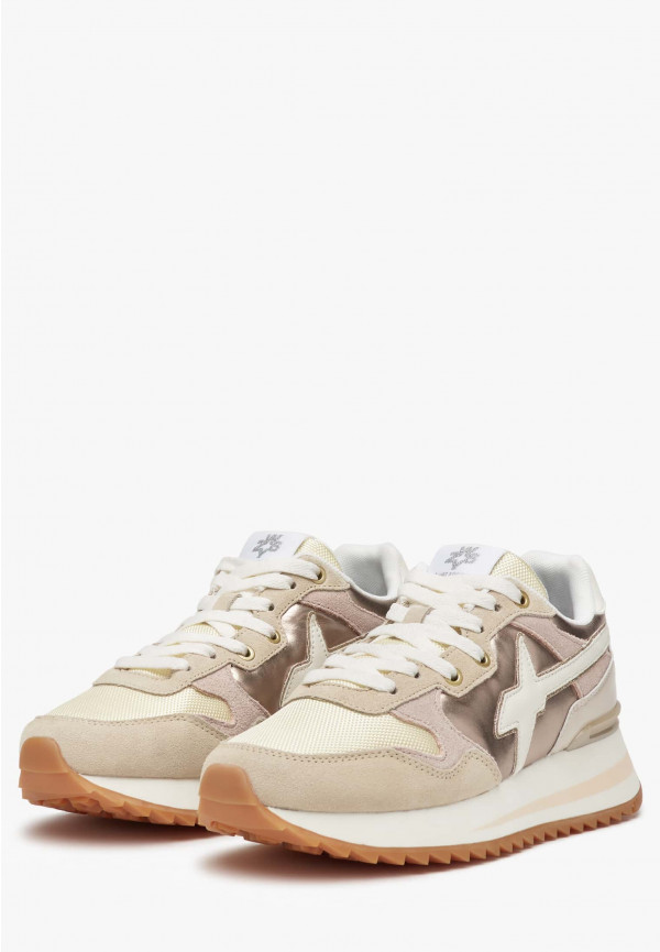 W6yz Sneakers in tessuto tecnico e suede Beige -YAK-W Promozione