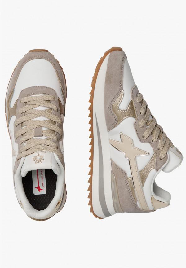 W6yz Sneakers in tessuto tecnico e suede Platino -YAK-W Qualità Garantita