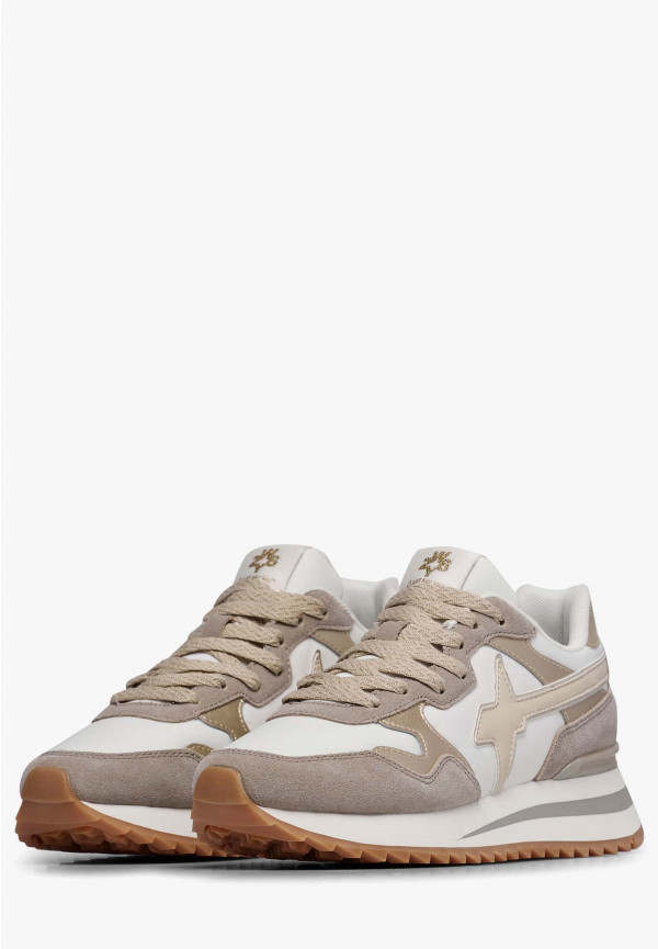 W6yz Sneakers in tessuto tecnico e suede Platino -YAK-W Qualità Garantita