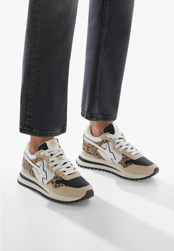 W6yz Sneakers in tessuto tecnico e suede Bianco-Grigio -YAK-W Acquista Ora