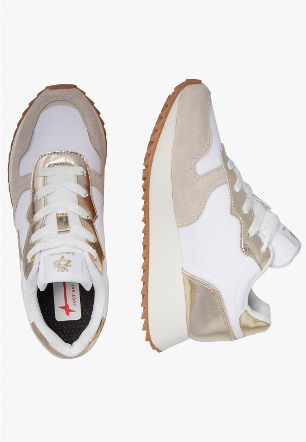 W6yz Sneakers in suede e tessuto tecnico Bianco-Platino -JET-W Prezzo Ridotto