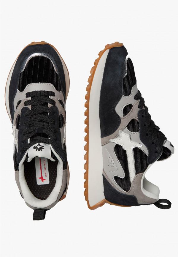 W6yz Sneakers in suede e tessuto tecnico Nero -LOOP-W Convenienza
