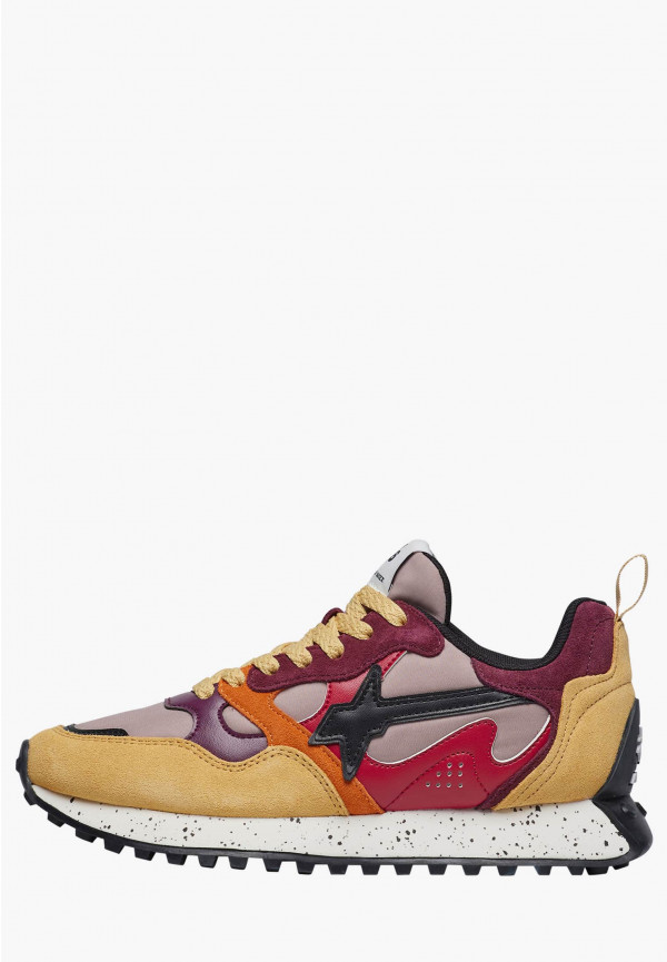 W6yz Sneakers in suede e tessuto tecnico Rosso -LOOP-W Novità
