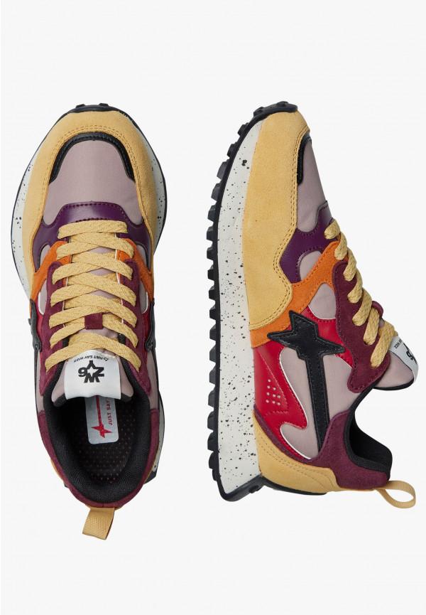 W6yz Sneakers in suede e tessuto tecnico Rosso -LOOP-W Novità