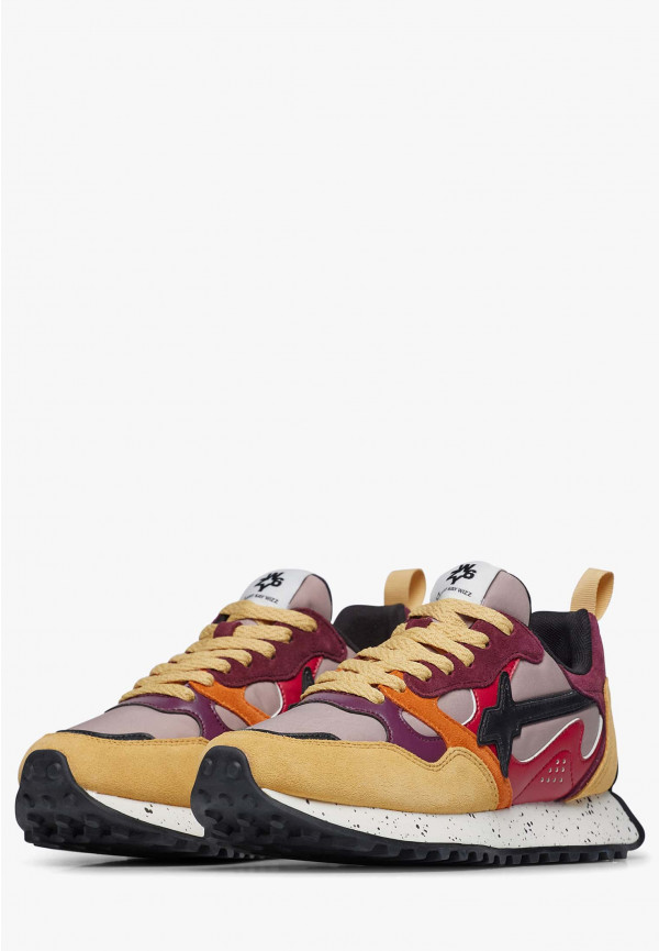 W6yz Sneakers in suede e tessuto tecnico Rosso -LOOP-W Novità