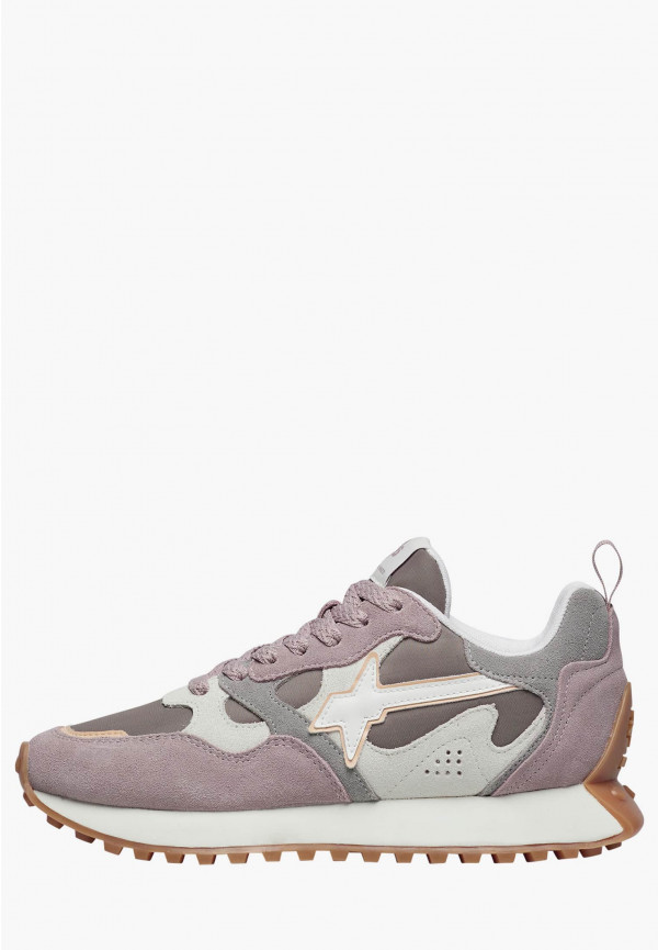 W6yz Sneakers in suede e tessuto tecnico Bianco-Grigio -LOOP-W Presa