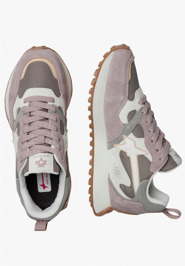 W6yz Sneakers in suede e tessuto tecnico Bianco-Grigio -LOOP-W Presa