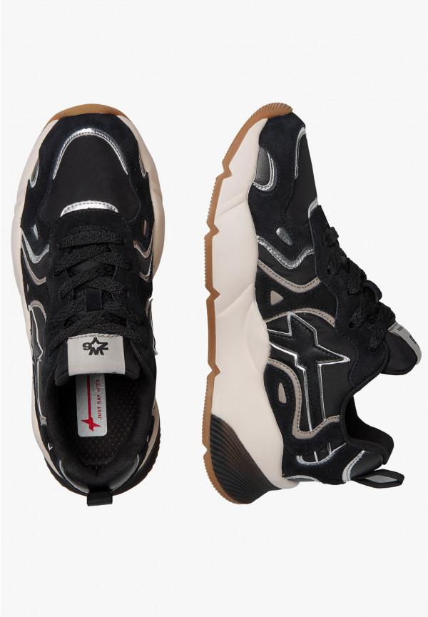 W6yz Sneakers in suede e tessuto tecnico Nero -SARAH-W Sconto