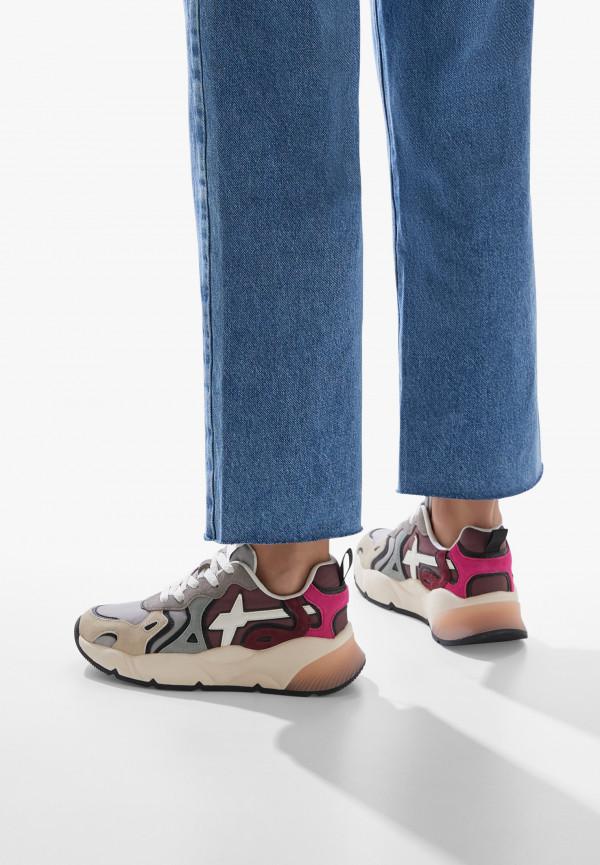 W6yz Sneakers in suede e tessuto tecnico Grigio -SARAH-W Offerta