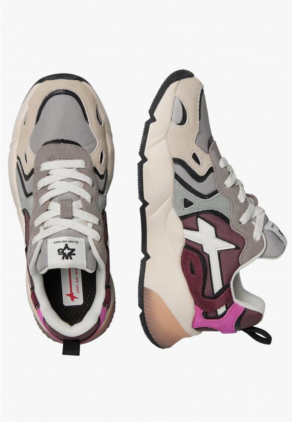 W6yz Sneakers in suede e tessuto tecnico Grigio -SARAH-W Offerta