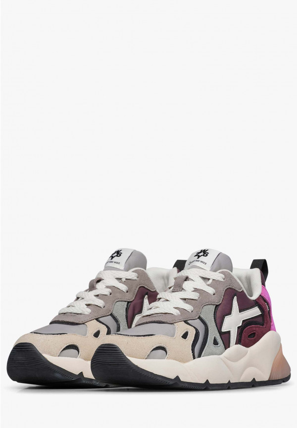 W6yz Sneakers in suede e tessuto tecnico Grigio -SARAH-W Offerta