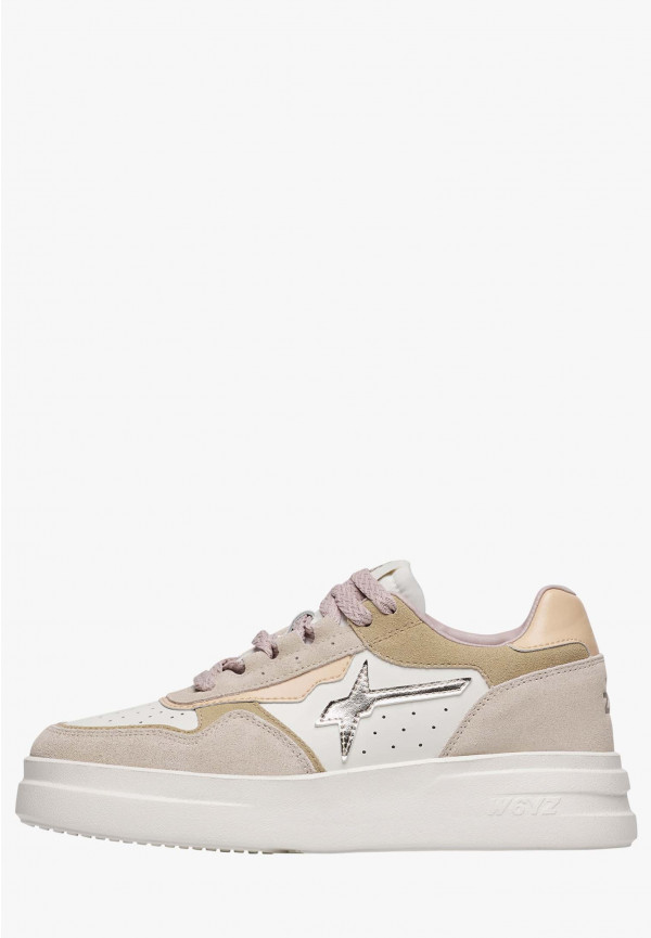 W6yz Sneaker in pelle e suede Bianco panna -XENIA W Economico
