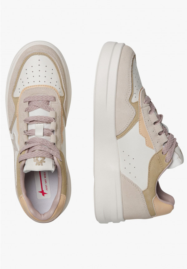 W6yz Sneaker in pelle e suede Bianco panna -XENIA W Economico