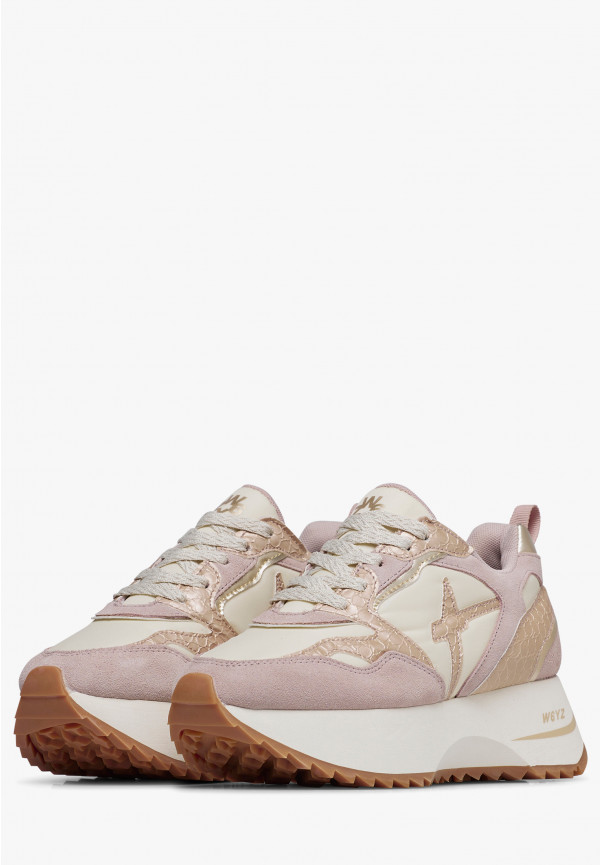 W6yz Sneakers in pelle e tessuto tecnico Rosa cipria -ANNY 2 W Limitato a 3 giorni