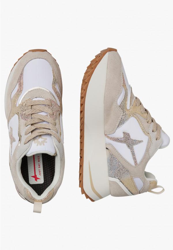 W6yz Sneakers in suede e tessuto tecnico Bianco-Beige -ANNY 2 W Offerte