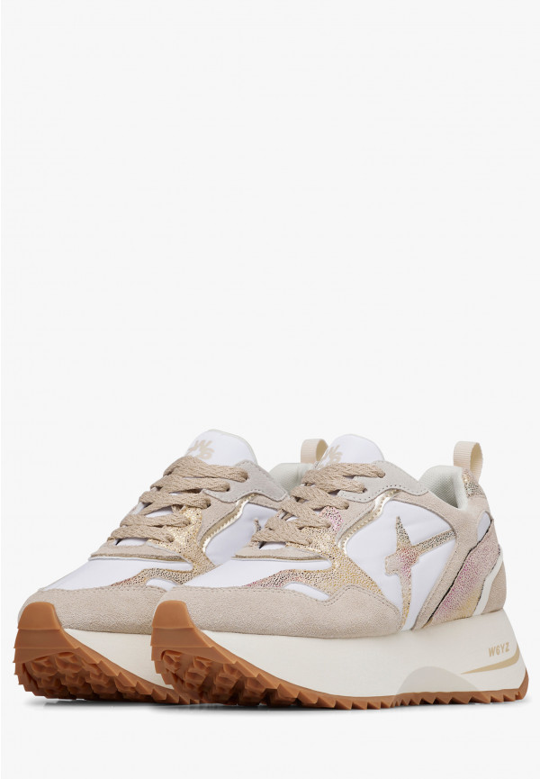 W6yz Sneakers in suede e tessuto tecnico Bianco-Beige -ANNY 2 W Offerte