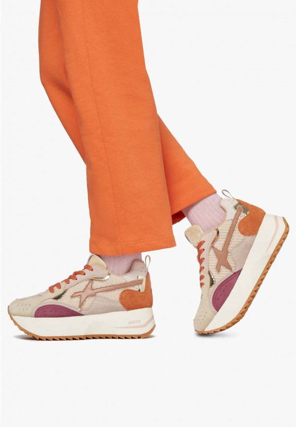 W6yz Sneakers in tessuto tecnico e suede Rosa -ANNY W In vendita