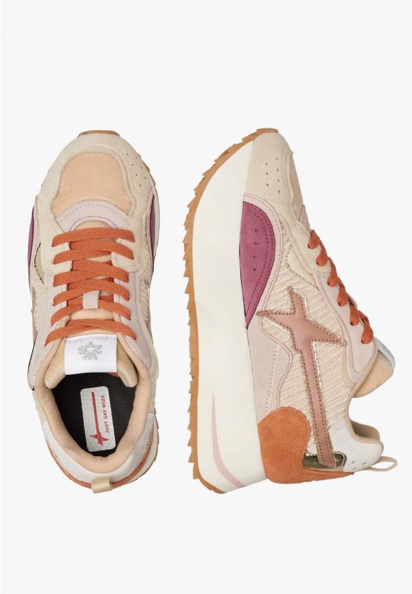 W6yz Sneakers in tessuto tecnico e suede Rosa -ANNY W In vendita