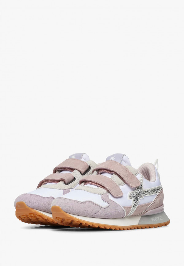 W6yz Sneakers in suede e tessuto tecnico Bianco-Lilla -JET VL-J I Più Venduti