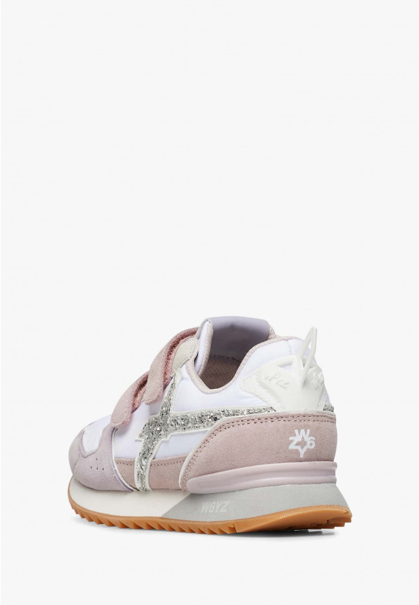 W6yz Sneakers in suede e tessuto tecnico Bianco-Lilla -JET VL-J I Più Venduti
