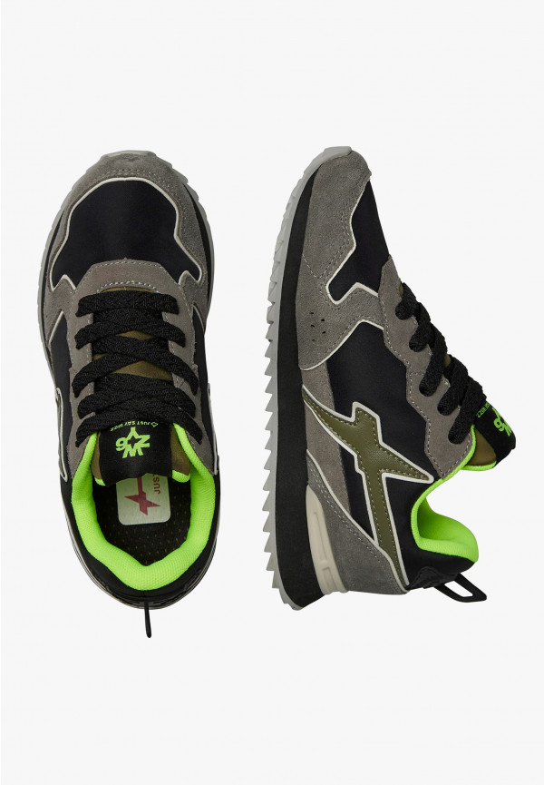 W6yz Sneakers in tessuto tecnico e suede Antracite -JET-J Nuova