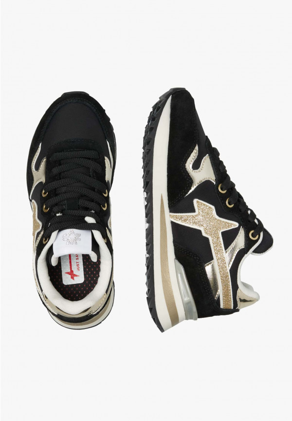 W6yz Sneakers in tessuto tecnico suede e pelle Nero -YAK-J In Linea
