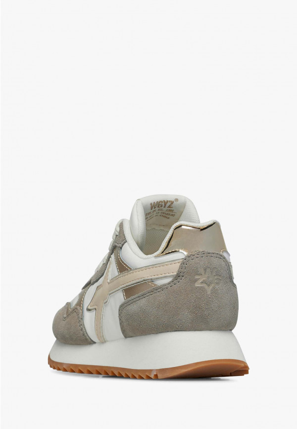 W6yz Sneakers in suede e tessuto tecnico Bianco-Marrone -YAK-J Nuovo