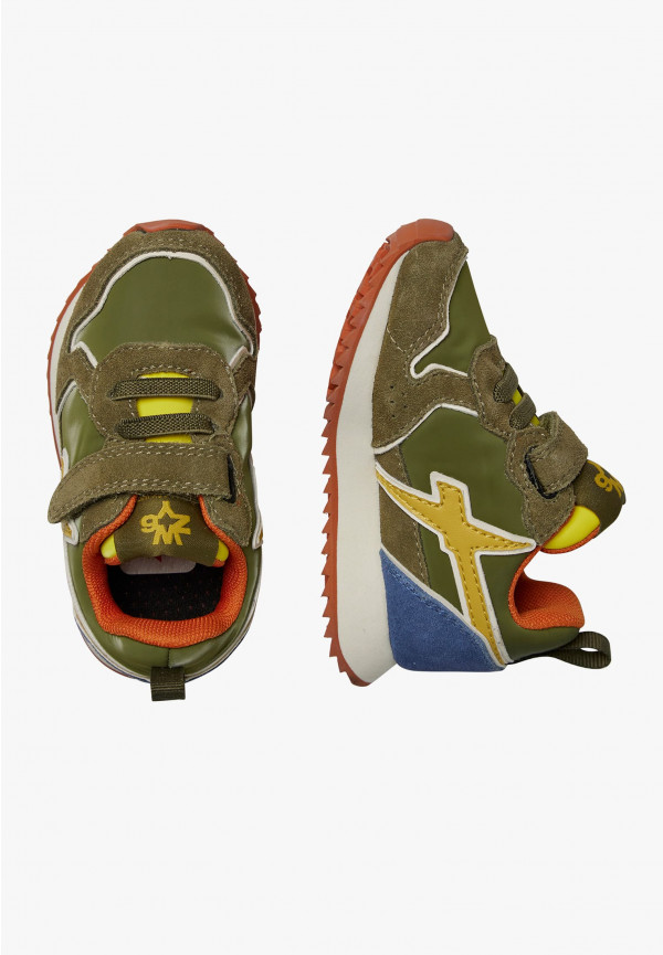 W6yz Sneakers in suede e tessuto tecnico Militare -JET-BABY Promozione