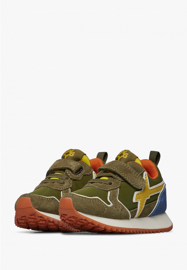 W6yz Sneakers in suede e tessuto tecnico Militare -JET-BABY Promozione