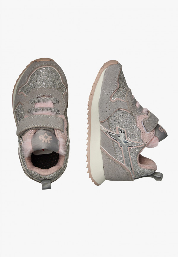 W6yz Sneaker in tessuto tecnico e suede Argento -JET-BABY Pezzi Unici