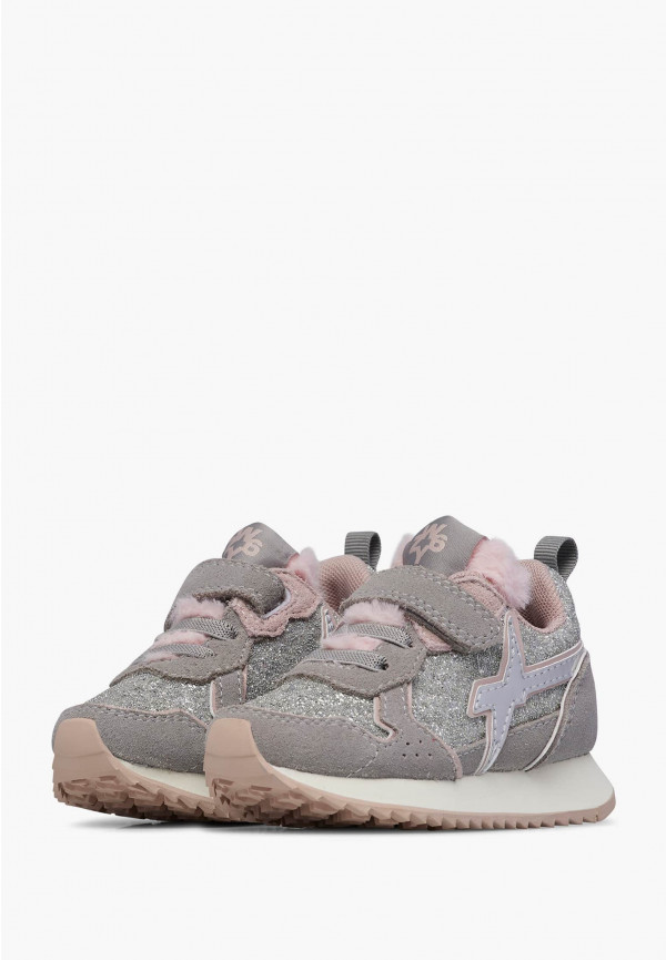 W6yz Sneaker in tessuto tecnico e suede Argento -JET-BABY Pezzi Unici