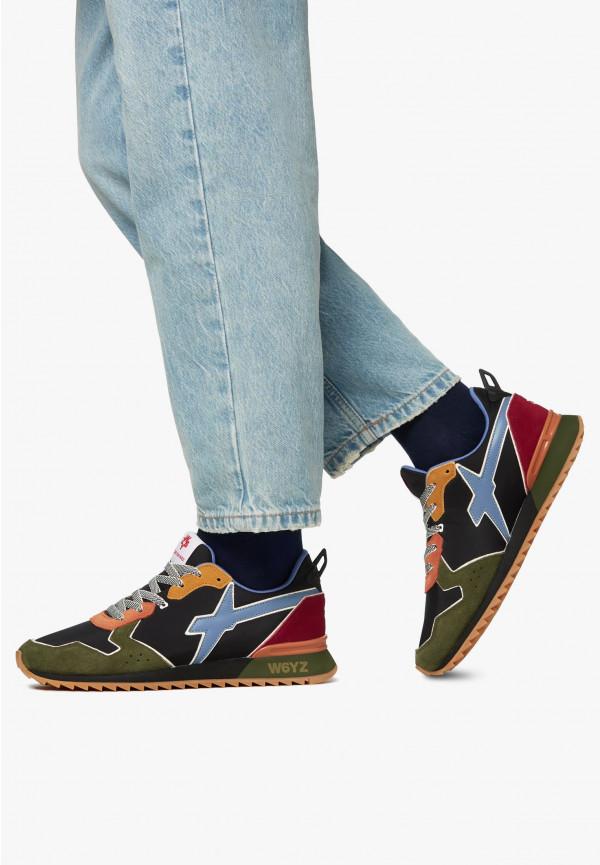 W6yz Sneakers in tessuto tecnico e suede Militare -JET-M Acquista Ora