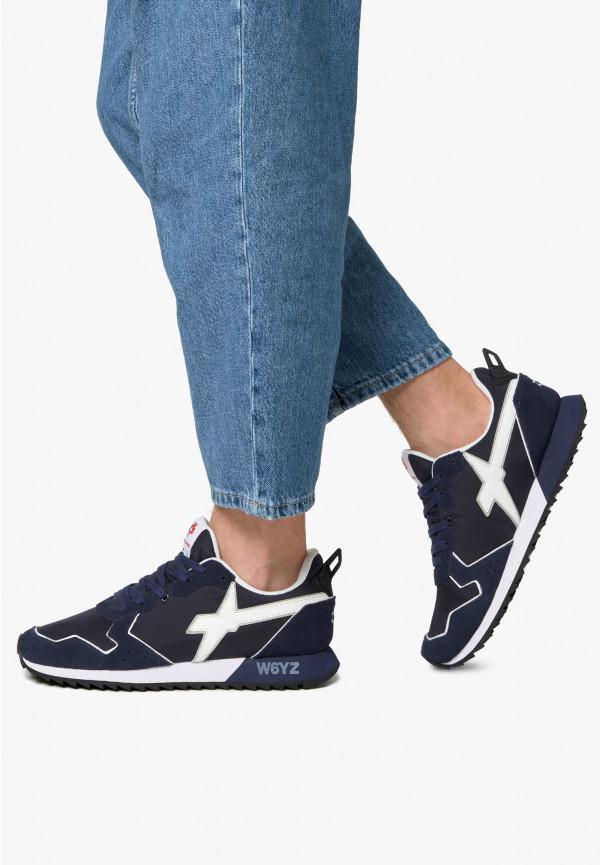 W6yz Sneakers in tessuto tecnico e suede Blu -JET-M Affare Del Giorno
