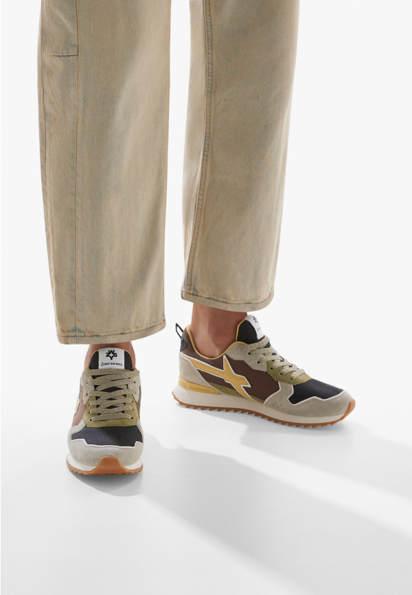 W6yz Sneakers in tessuto tecnico e suede Tortora -JET-M Sottocosto