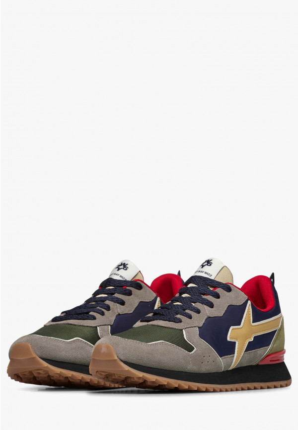 W6yz Sneakers in tessuto tecnico e suede Grigio-Blu -JET-M Sconto